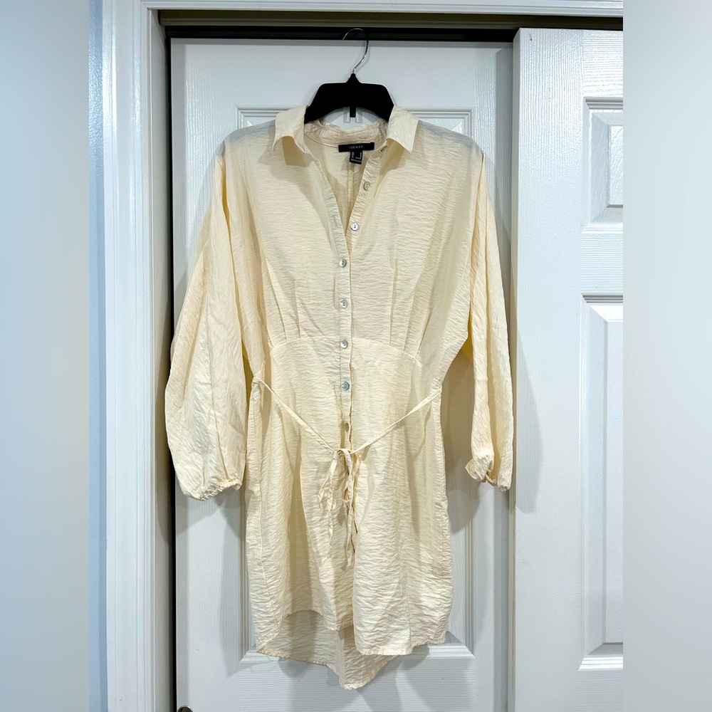 Forever 21 Cream Button-Up Dress